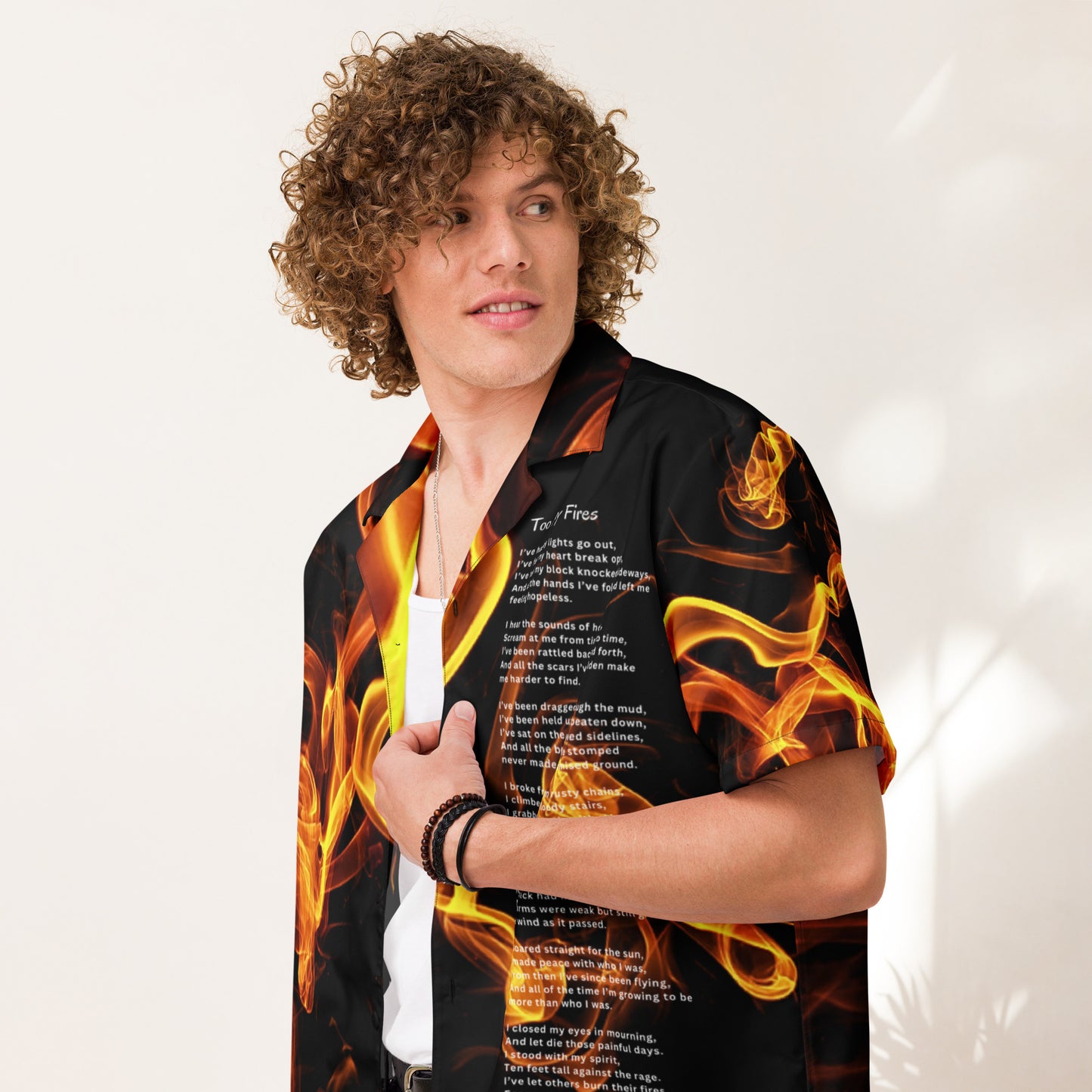 Unisex Button Shirt Too Many Fires Poem JT Bailes