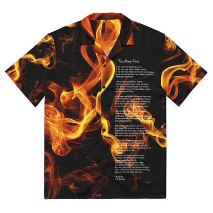 Unisex Button Shirt Too Many Fires Poem JT Bailes