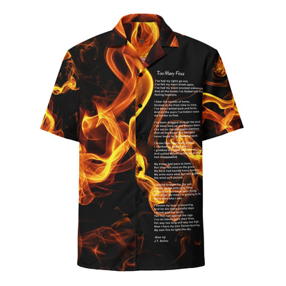 Unisex Button Shirt Too Many Fires Poem JT Bailes