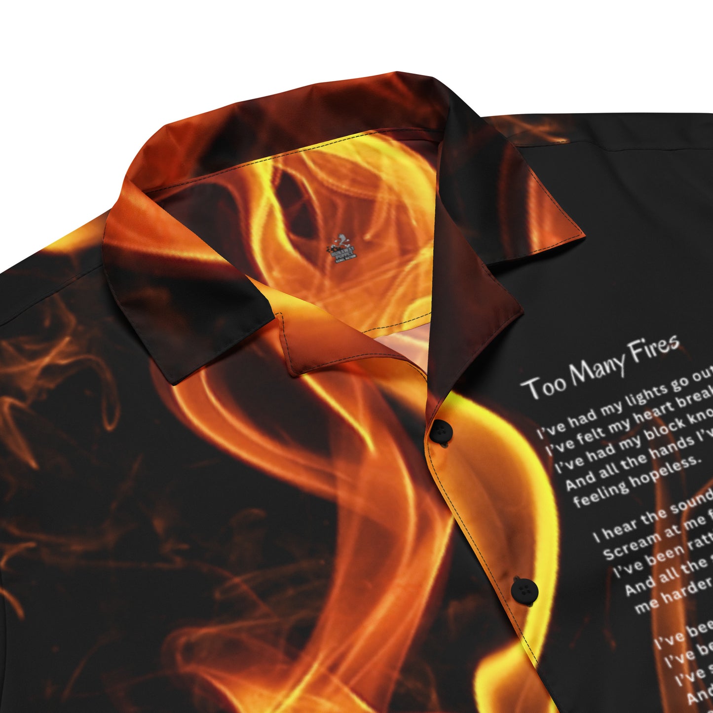 Unisex Button Shirt Too Many Fires Poem JT Bailes