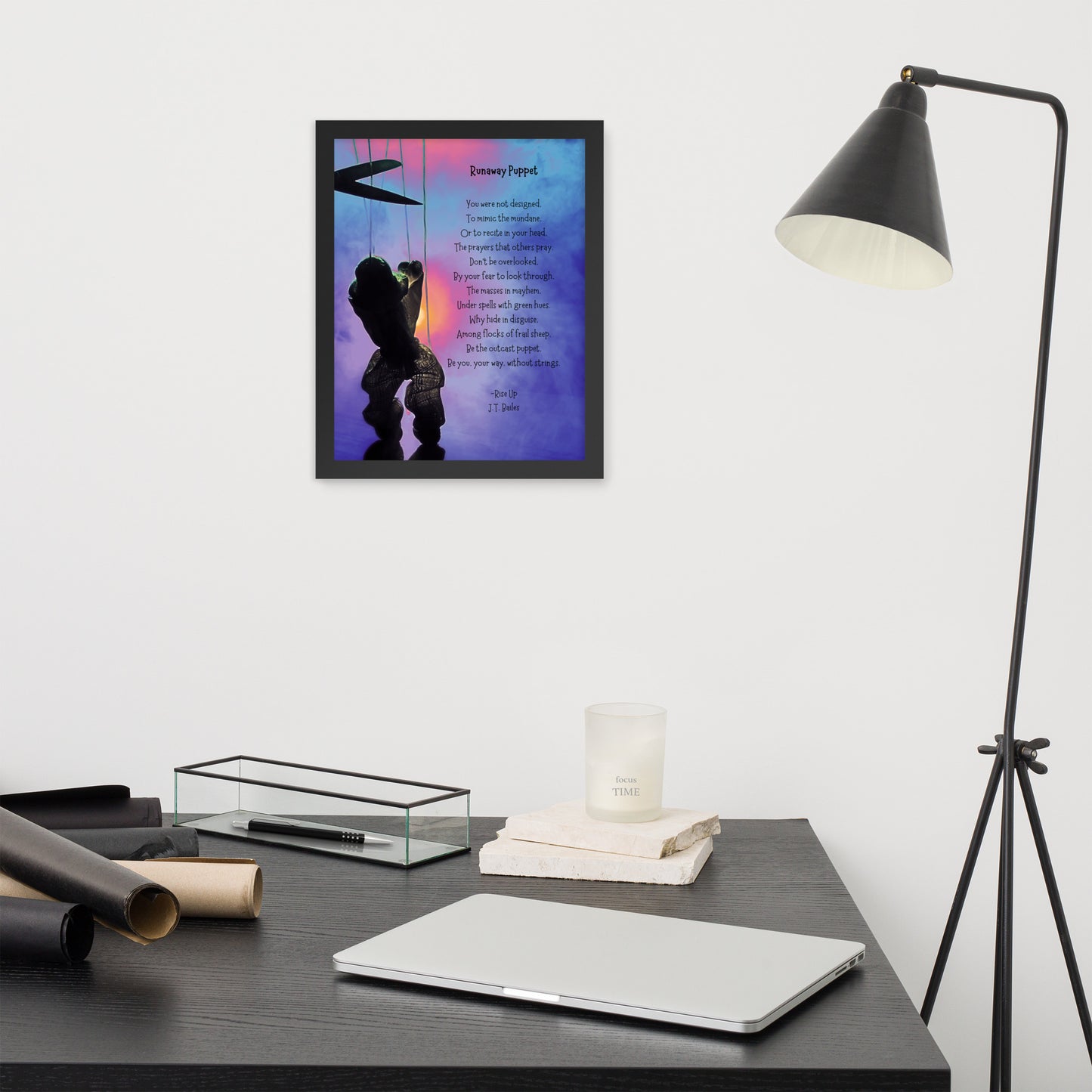 Runaway Puppet Framed Poster Poem by: JT Bailes