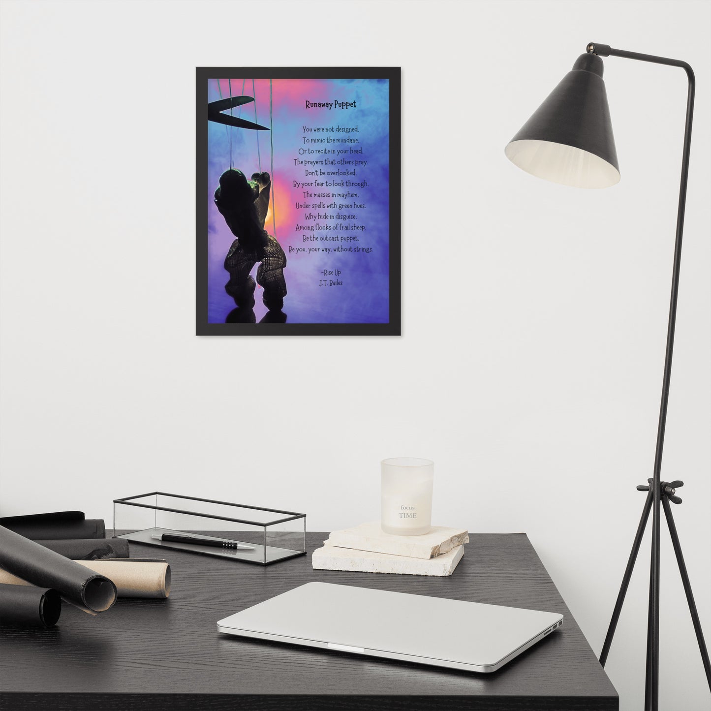 Runaway Puppet Framed Poster Poem by: JT Bailes