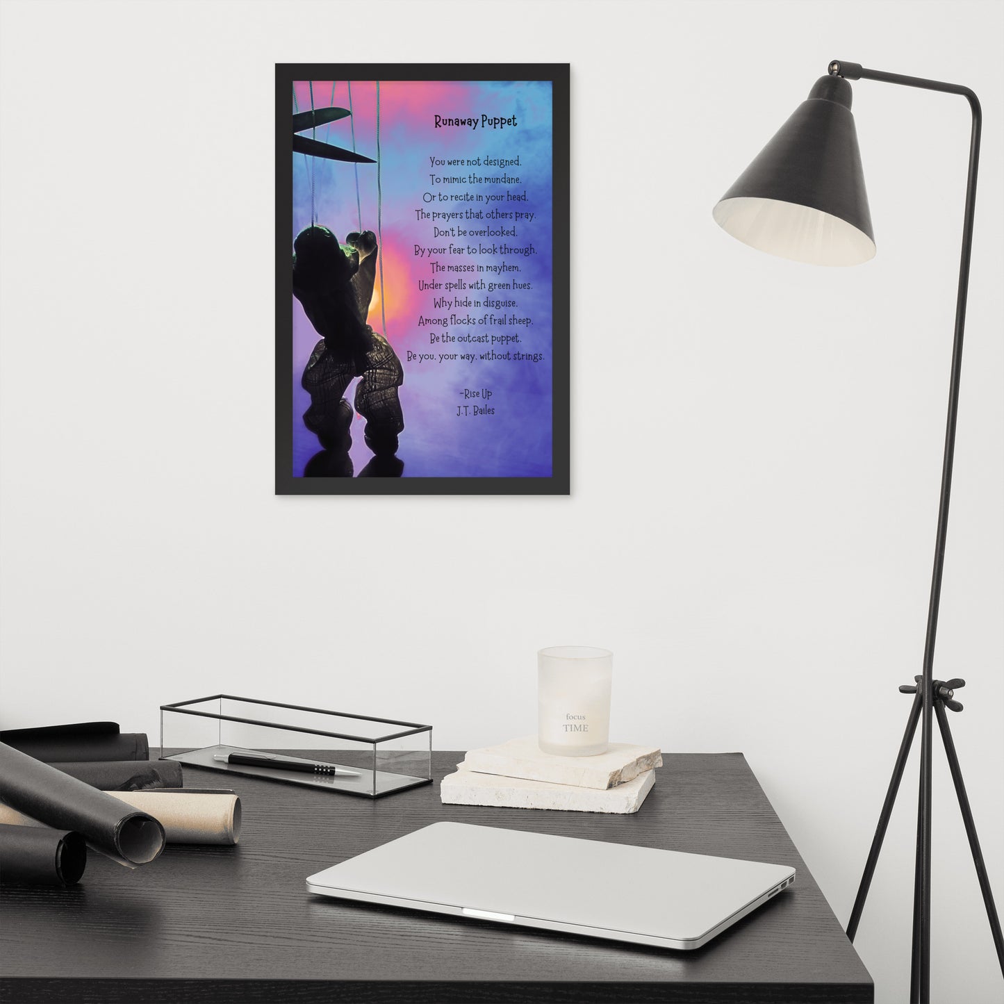 Runaway Puppet Framed Poster Poem by: JT Bailes