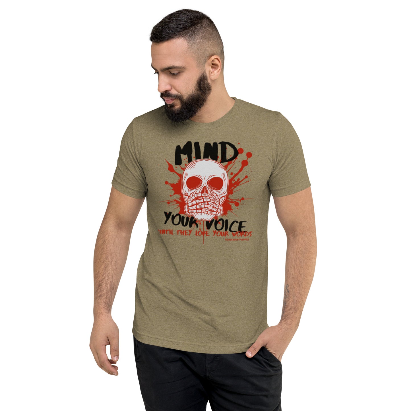 "Mind Your Voice" Unisex Tri-Blend Short Sleeve T-Shirt