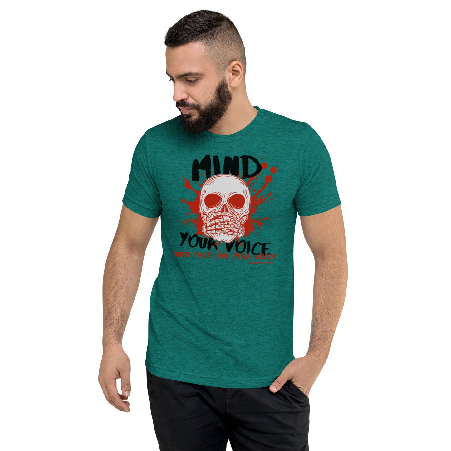 "Mind Your Voice" Unisex Tri-Blend Short Sleeve T-Shirt